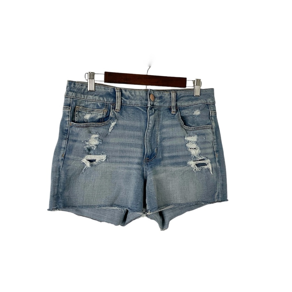American Eagle Outfitters Hi-Rise Shortie Suoer Stretch Denim Shorts Size 12‎